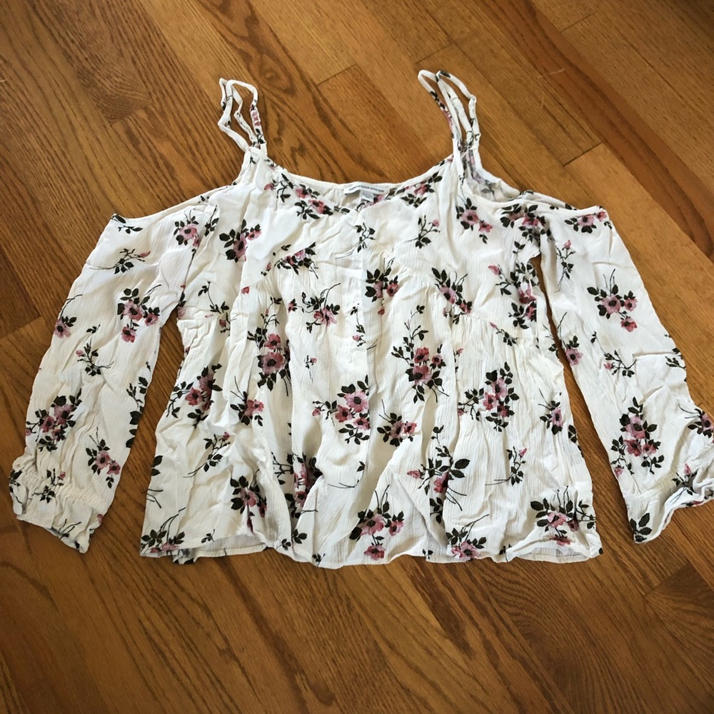 AEO Floral Cold Shoulder Blouse | M